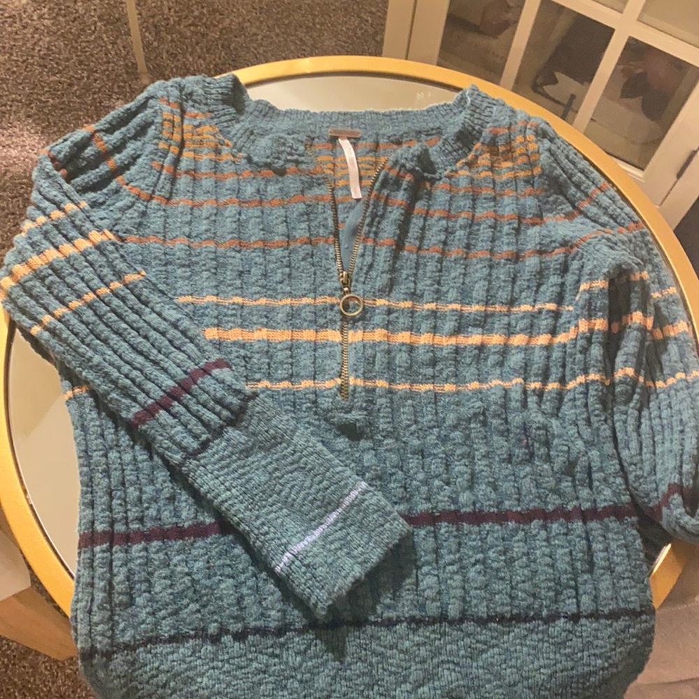 Free People -  textured sweater 3/4 sleeve